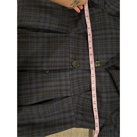 Motherhood Maternity Wool Blend Blue Black Plaid Peacoat Small - Picture 12 of 14